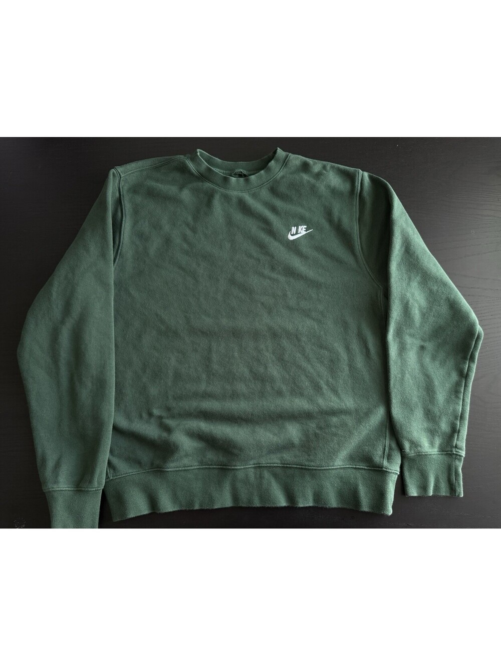 Nike Sportswear Club Fleece Crewneck Sweatshirt Fir Green Men's Medium Cotton